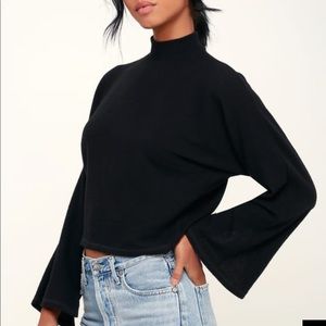 Lulus mock turtle neck sweater black
